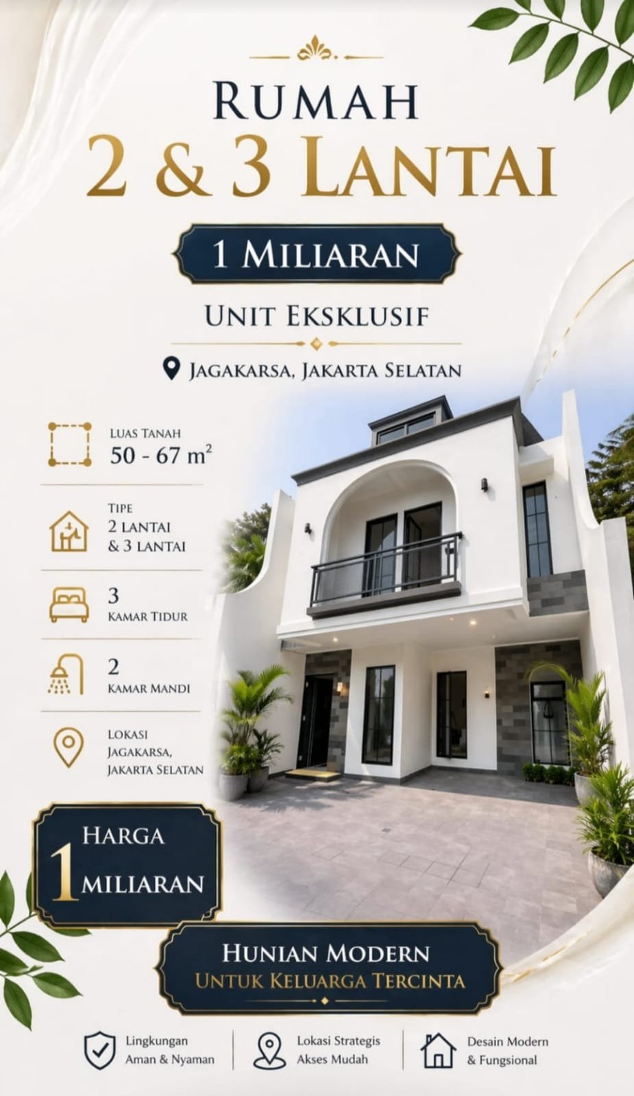 Rumah 2 & 3 Lantai Unit Eksklusif